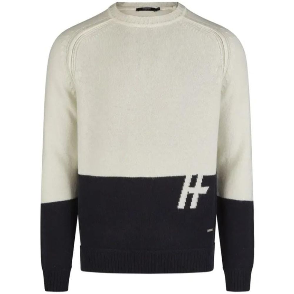 HECHTER PARIS WHITE/NAVY MEN SWEATSHIRT